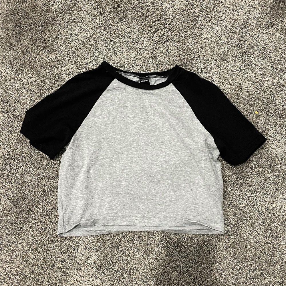 Black and grey crop top